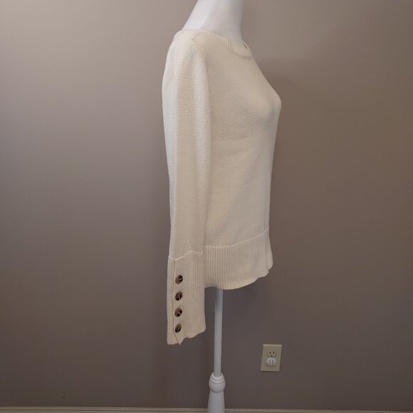 Ann Taylor Wool Blend Cream Pullover Sweater Size Med - Picture 2 of 8
